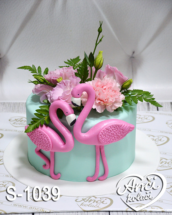 Flamingosi sa cvećem